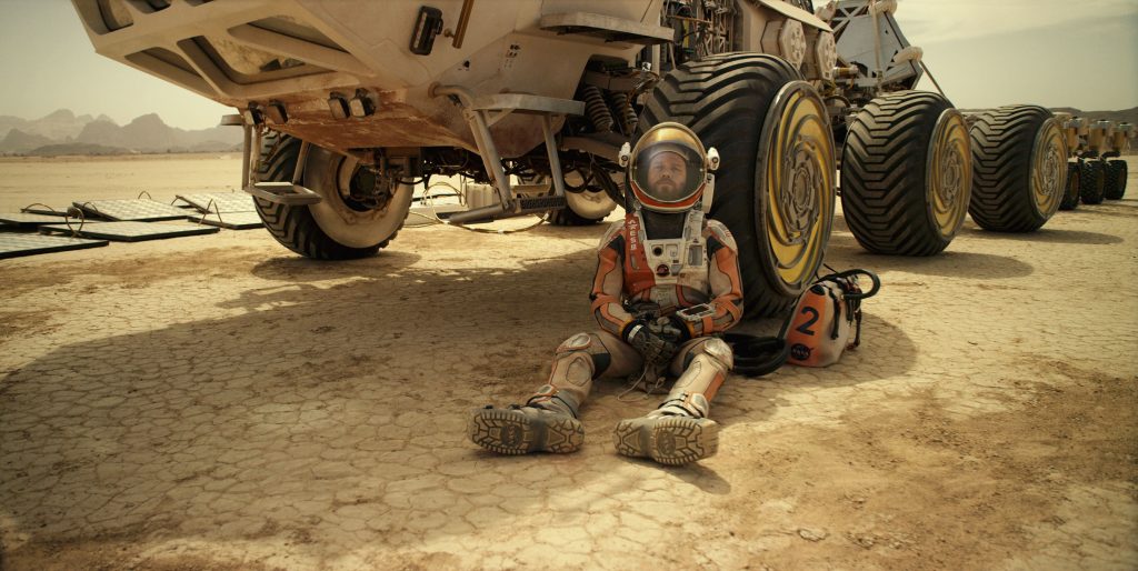Matt Damon portrays an astronaut who faces seemingly insurmountable odds as he tries to find a way to subsist on a hostile planet.